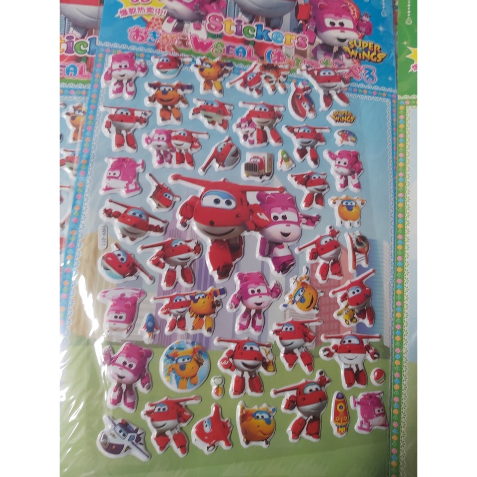 Tờ dán sticker nổi 3D thời trang, công chúa, siêu nhân bản to nhiều chi tiết cho bé