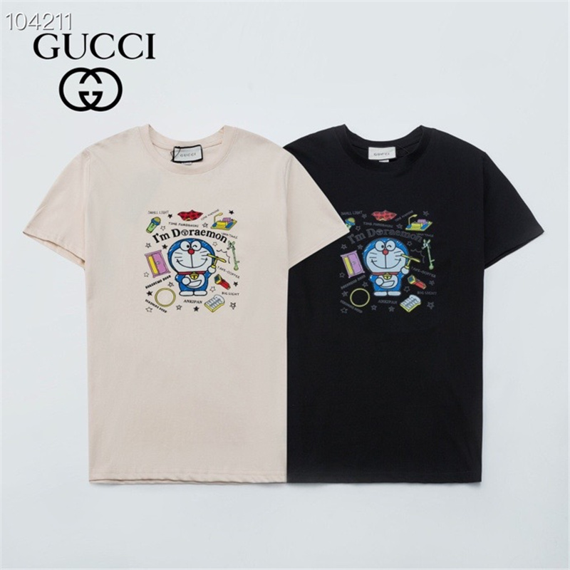 GUCCI Doraemon Fashion casual round neck cotton couple short-sleeved T-shirt 5831#
