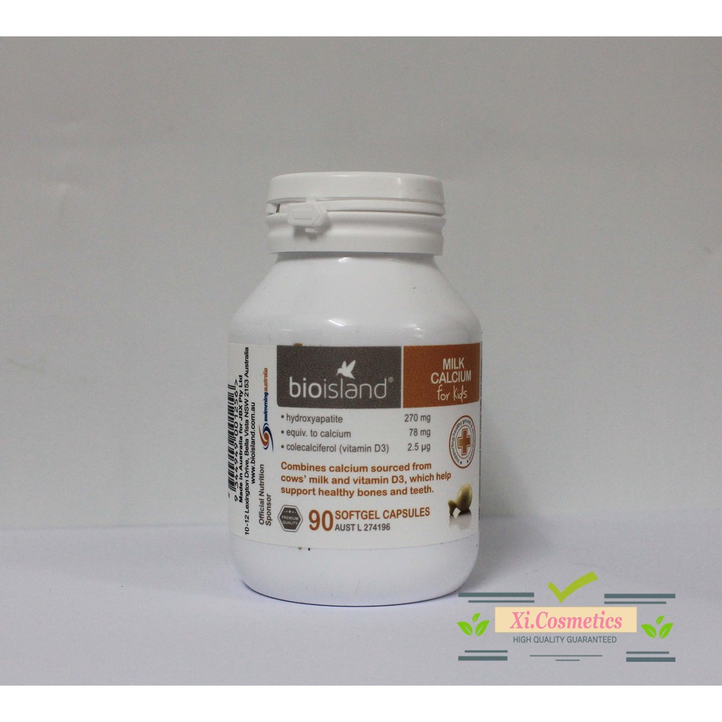 Viên uống BioIsland Milk Calcium for Kids 90 viên bổ sung Canxi Milk Calcium Bio Island Úc