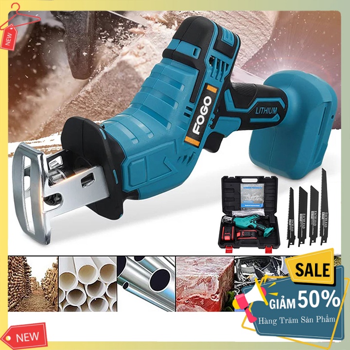 Máy Cưa Kiếm Fogo Dùng Pin 28V 2Pin Tặng Kèm 4 Lưỡi Cưa Dùng Pin