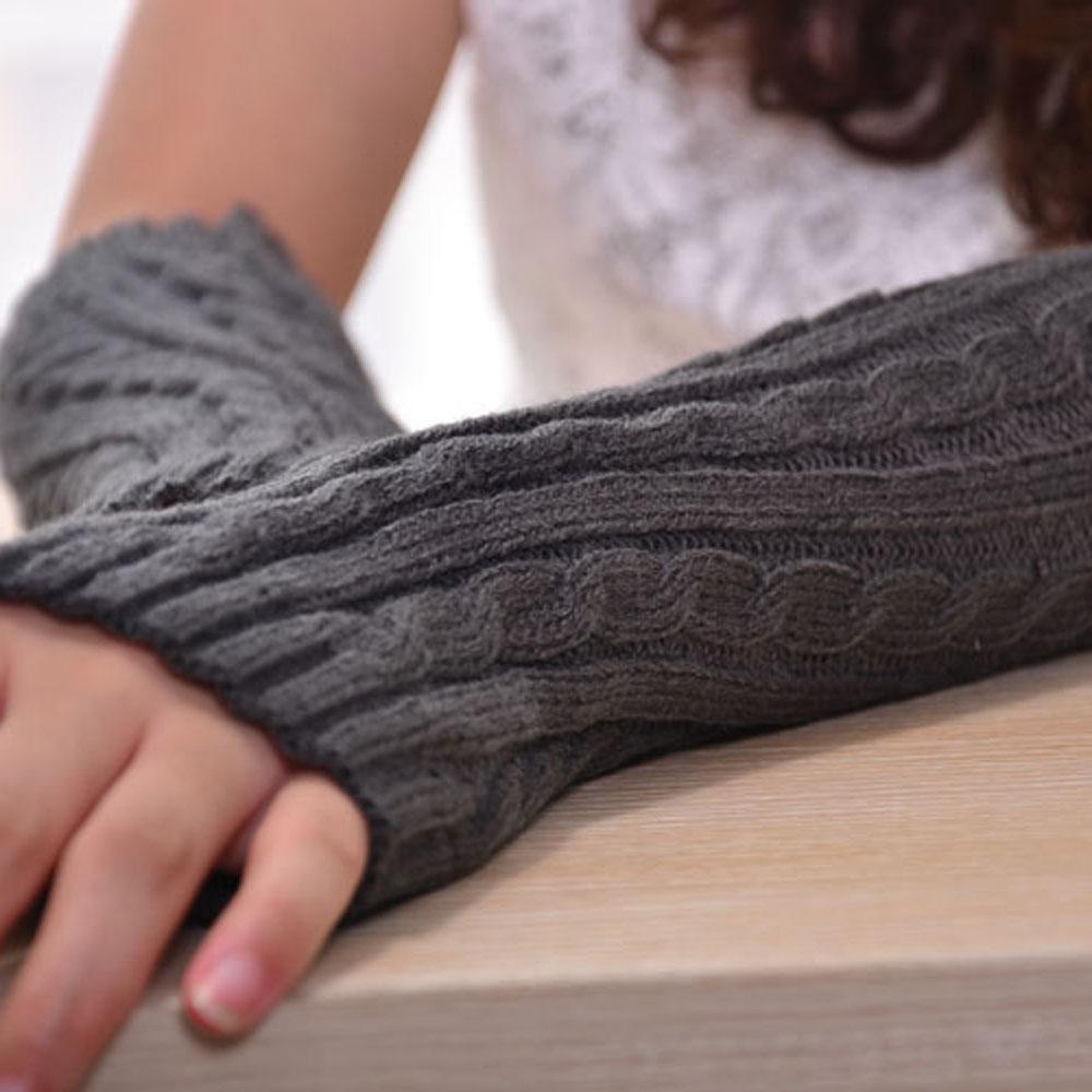 Găng Tay Đan Len Dài Thời Trang Xuân Thu Cho Nữ