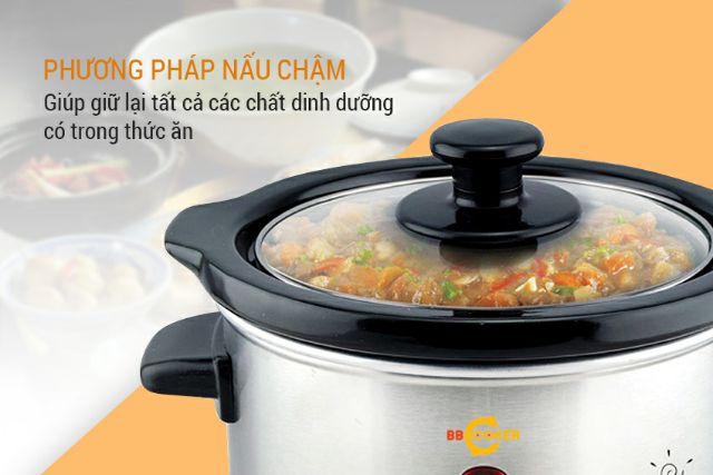 [Mã ELHAMS5 giảm 6% đơn 300K] Nồi nấu cháo chậm 2.5 lít Bbcooker BS25