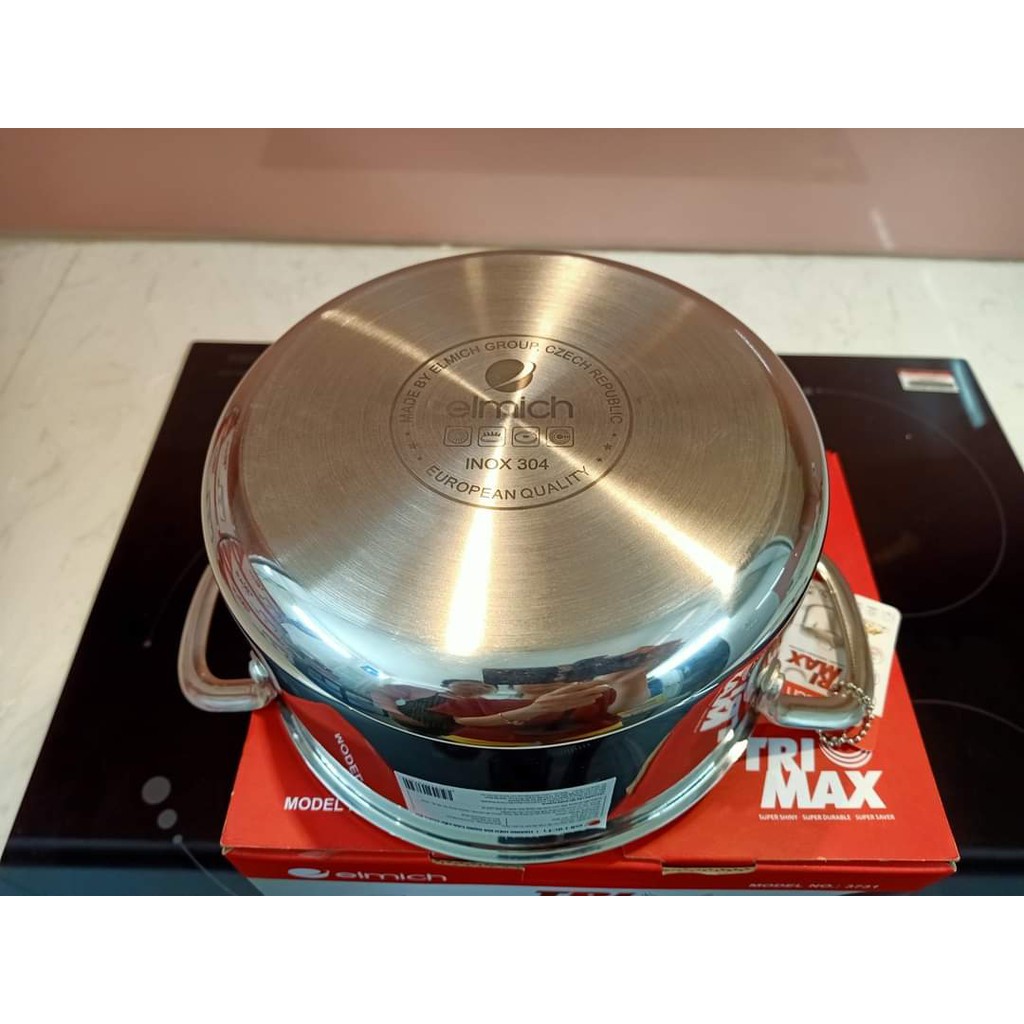 Nồi inox cao cấp 3 lớp đáy liền elmich Tri-max 18cm - 2553732