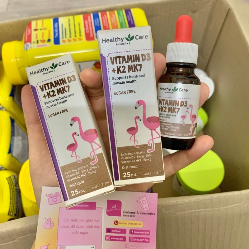 Vitamin D3 K2 MK7 25ml Healthy Care của Úc