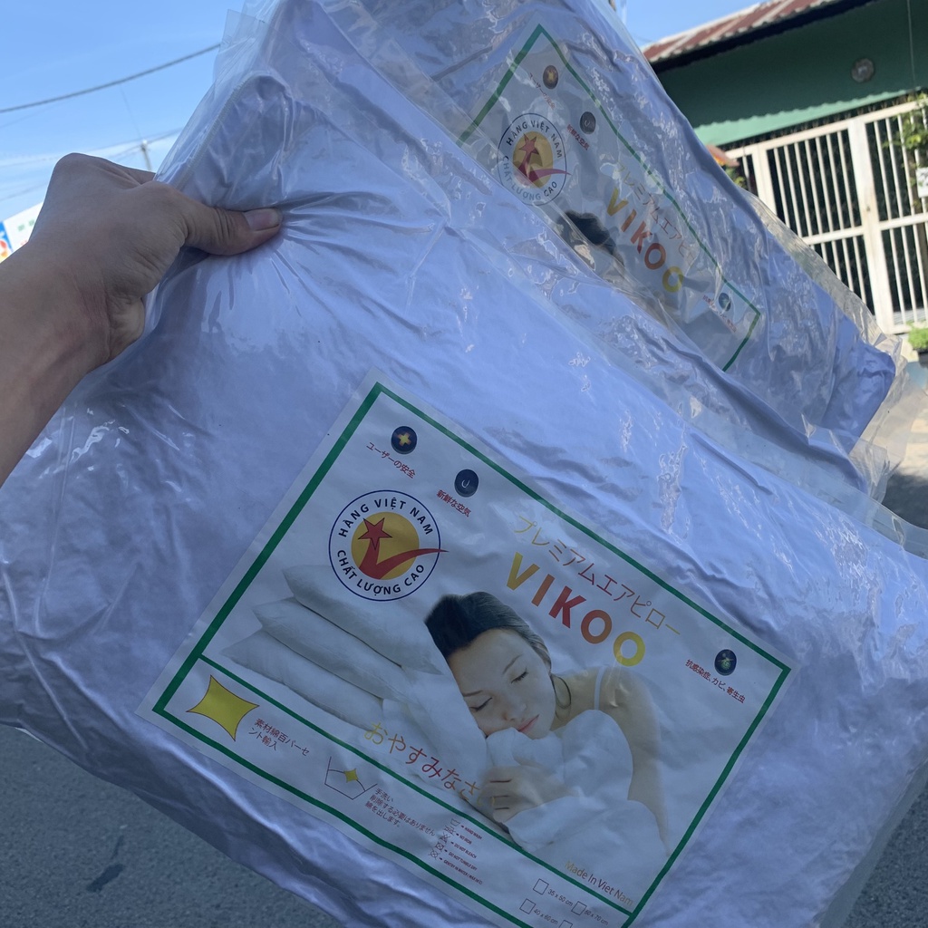 Ruột Gối Hơi Cao Cấp 40 X 60Cm, 50X70Cm Vikoo Có Khoá Kéo, Giặt Được Gòn