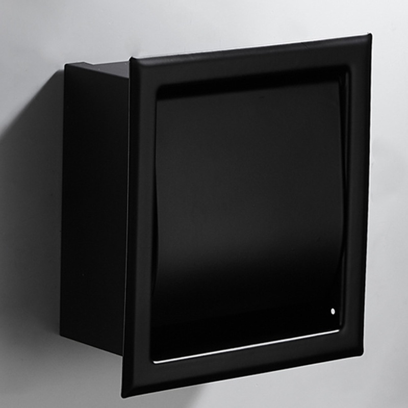 Giá Đỡ Cuộn Giấy Vệ Sinh Gắn Tường Bằng Thép Không Gỉ Màu Đen Tiện Lợi Dành Cho Phòng Tắm