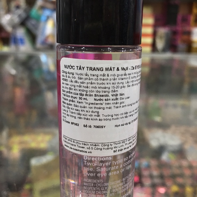 Nước Tẩy Trang Mắt Và Môi Za 30ml