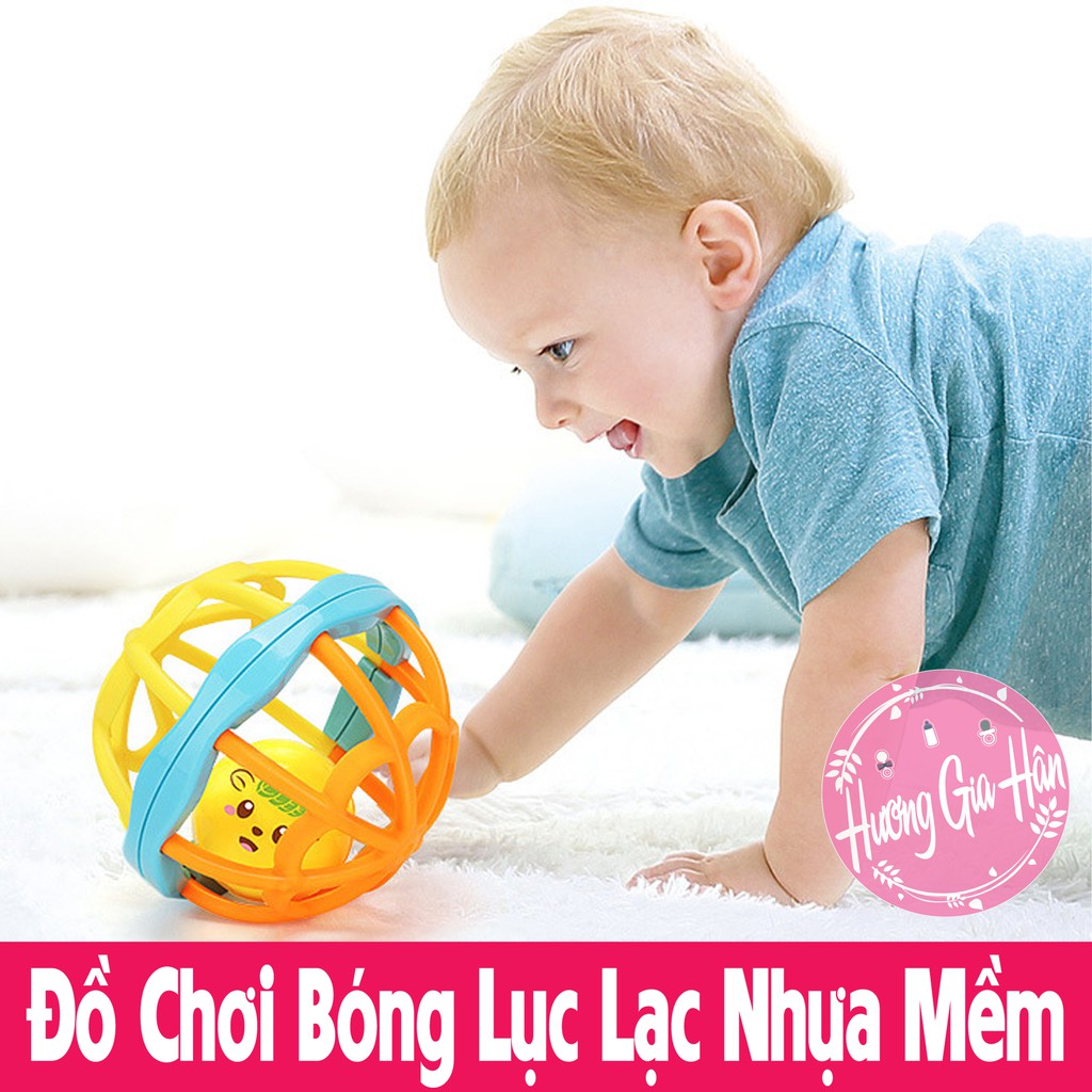 Đồ Chơi Bóng Lục Lạc Nhựa Mềm Dẻo An Toàn Cho Bé Yêu