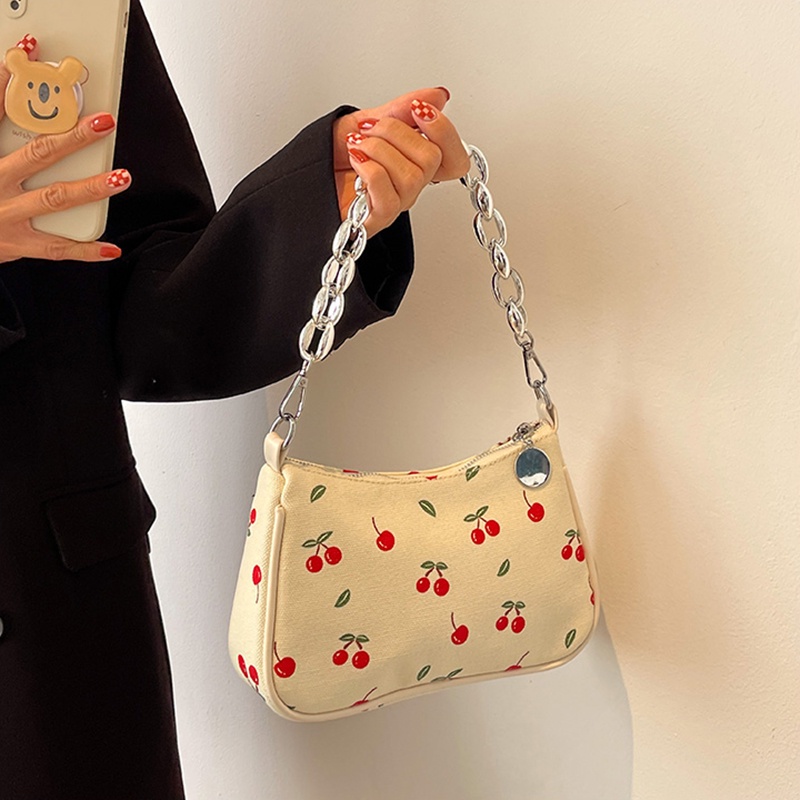 IELGY Túi Đeo Vai In Họa Tiết cherry Phong Cách Hàn Quốc Xinh Xắn Cho Nữ