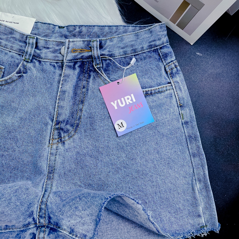 Quân Jean Short Nữ Lưng Cao Basic Màu Xanh Nhạt,Đậm Size S M L Shop Yuri Jeans | BigBuy360 - bigbuy360.vn