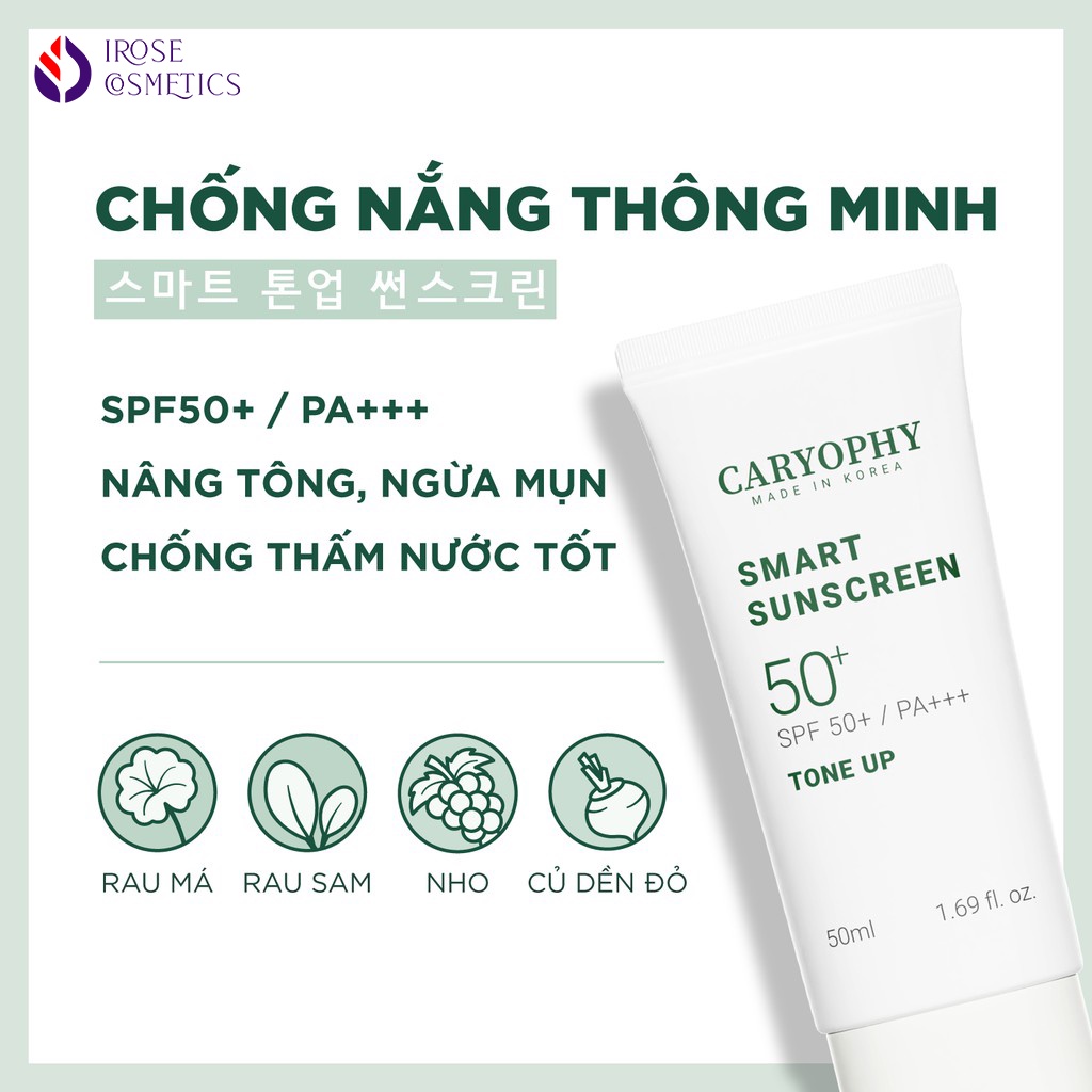 Kem chống nắng giảm mụn Caryophy Smart Sunscreen 5ml và 50ml IROSE-CARYKCN