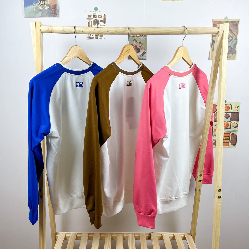 Áo Sweater nam nữ M.L.B, Áo nỉ xuất dư NY Monogram SW01 - Pom Store