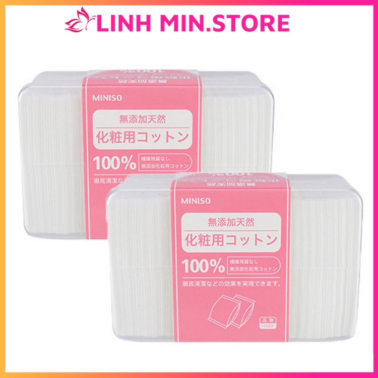 Hộp Bông Tẩy Trang Miniso 1000 Miếng – Nhật Bản Mới