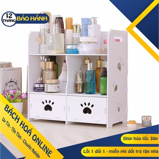 [Hàng Loại 1] Kệ mỹ phẩm chân chó trang điểm màu trắng