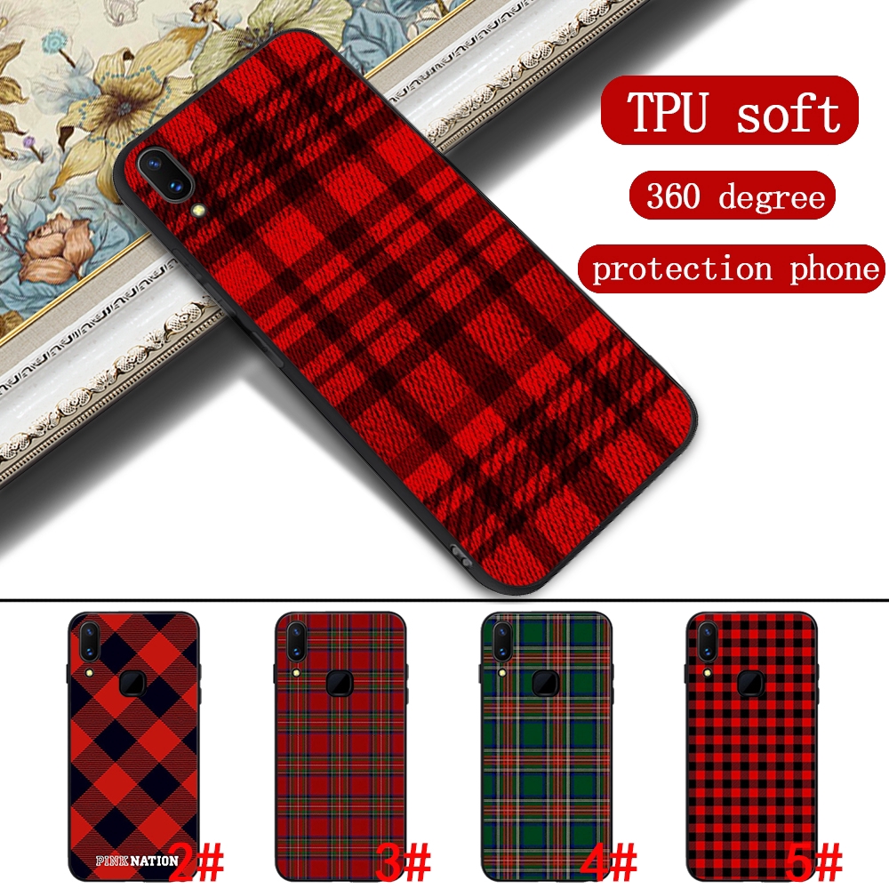 Ốp Điện Thoại Dẻo Họa Tiết Kẻ Sọc Đỏ Thời Trang Cho Vivo V5 Plus V7 Y75 Y79 V9 Y85 Y89 V11 V15 Pro Y11 U3 S5 122U