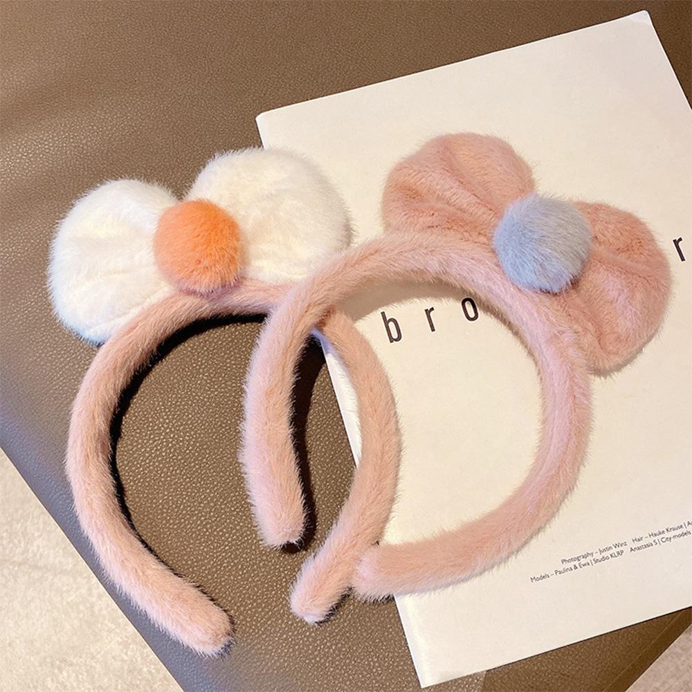 Băng Đô Cài Tóc 15H Phủ Lông Phong Cách Hàn Quốc Đơn Giản Ngọt Ngào