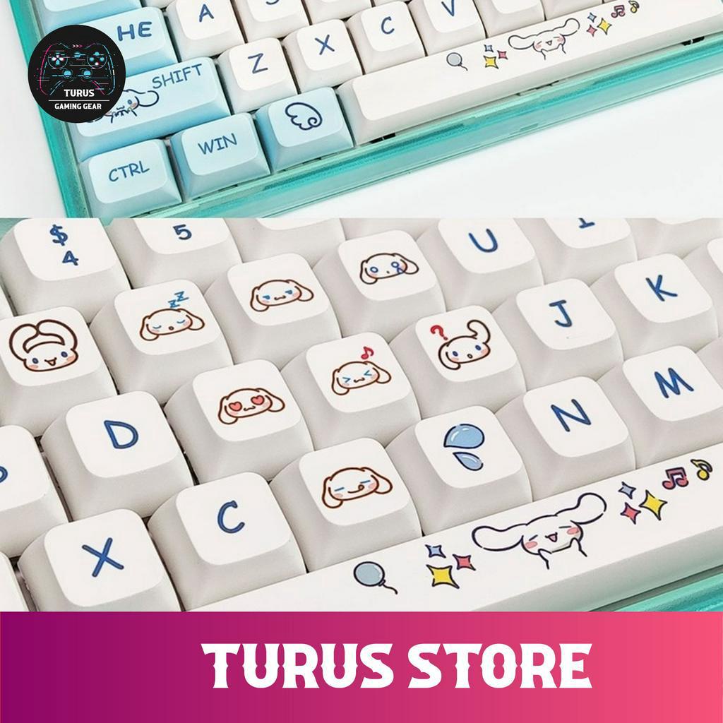 Keycap Anime Cinnamoroll Kuromi Xanh Dương / Cam XDA Profile 132 Nút Cho Bàn Phím Cơ | Turus Store