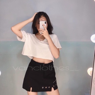 ÁO CROPTOP CỔ TIM form rộng basic hót hè