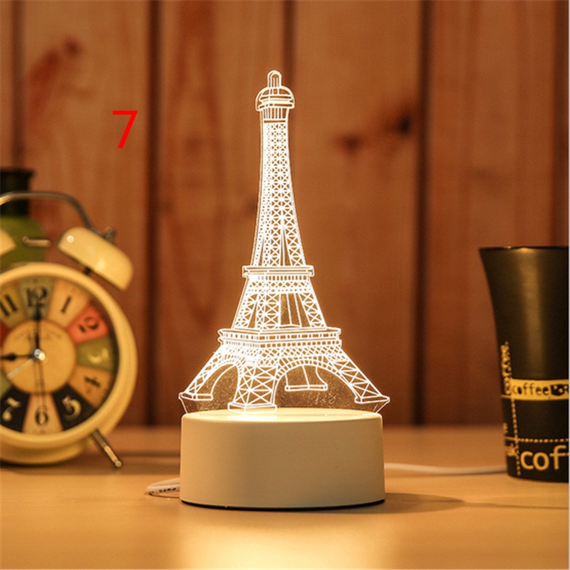 Đèn LED tạo hình 3D nhiều màu sắc chất liệu acrylic kèm phụ kiện