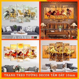 Khung Tranh Dán Tường Phòng Khách Mã Đáo Thành Công 3D in UV chống bay màu, kèm băng dính xốp