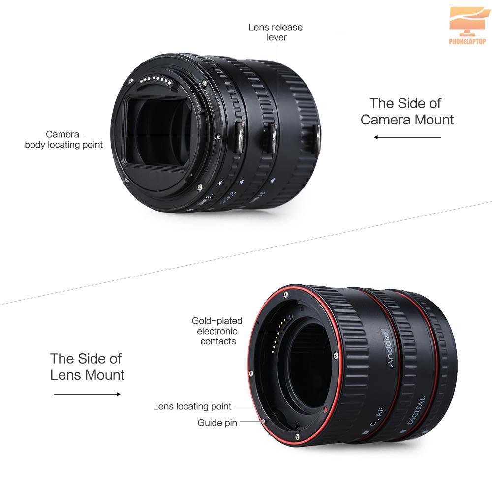 Lapt Andoer Macro Extension Tube Set 3-Piece 13mm 21mm 31mm Auto Focus Extension Tube Rings for Camera Body and Lens of 35mm SLR Compatible for Canon all EF and EF-S Lenses