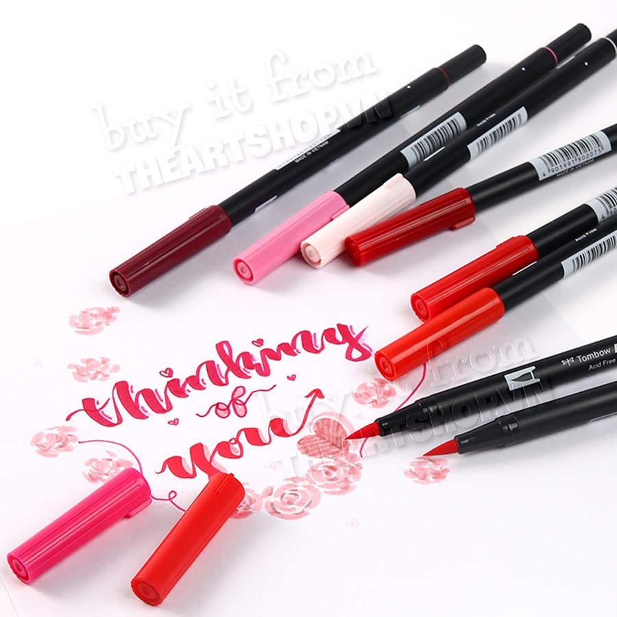Bút cọ TOMBOW ABT dual brush pens - tone màu Hồng và Đỏ ấm áp THEARTSHOP