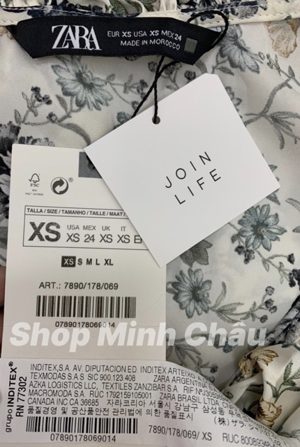 (Sẵn) Áo sơ mi hoa Zara auth canh sale, kèm ảnh thật