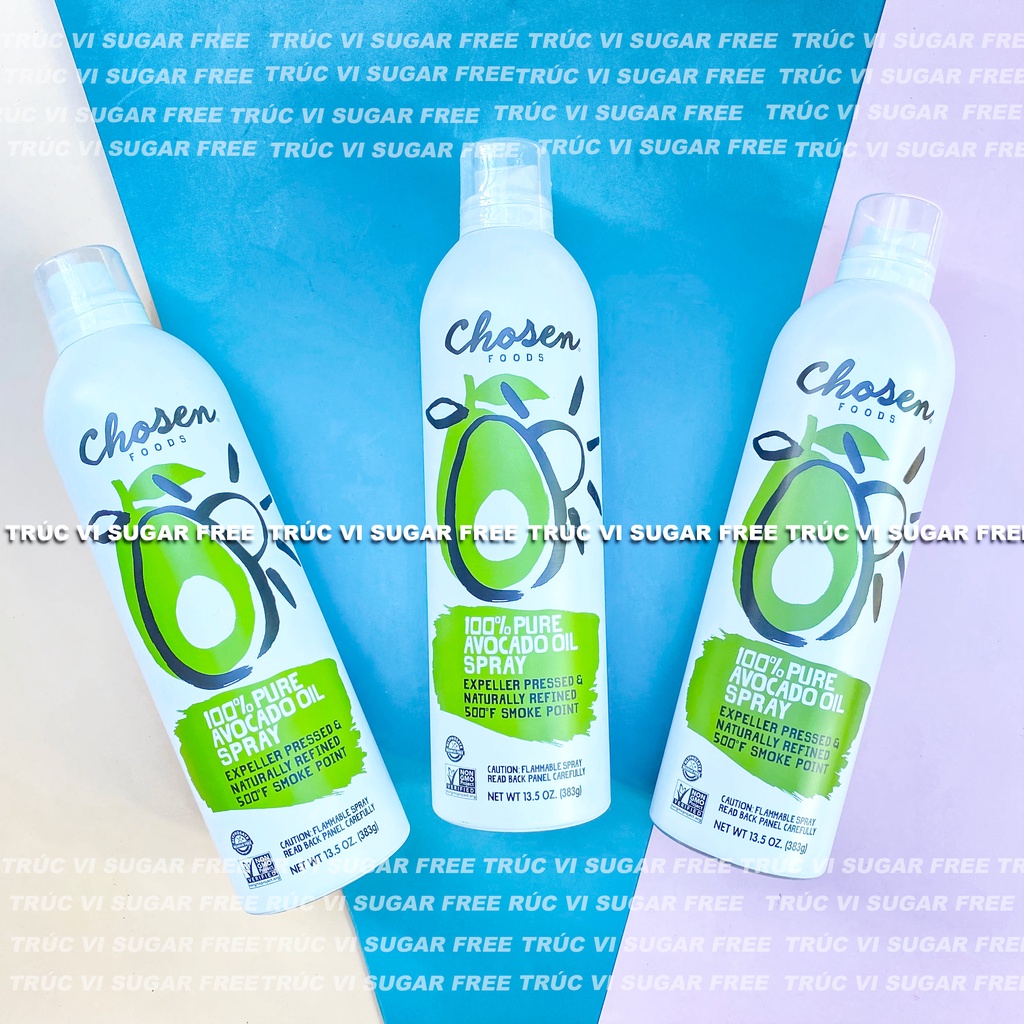 [13.5oz] Dầu ăn dạng xịt từ trái bơ( avocado oil spray) Chosen Foods (eat clean, keto, gymer) 0 calo
