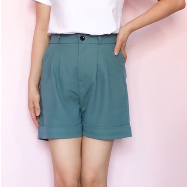 Quần short Nữ Gập Gấu, Quần sooc nữ lưng chun vải vitex, phối đồ siêu xinh, ảnh thật