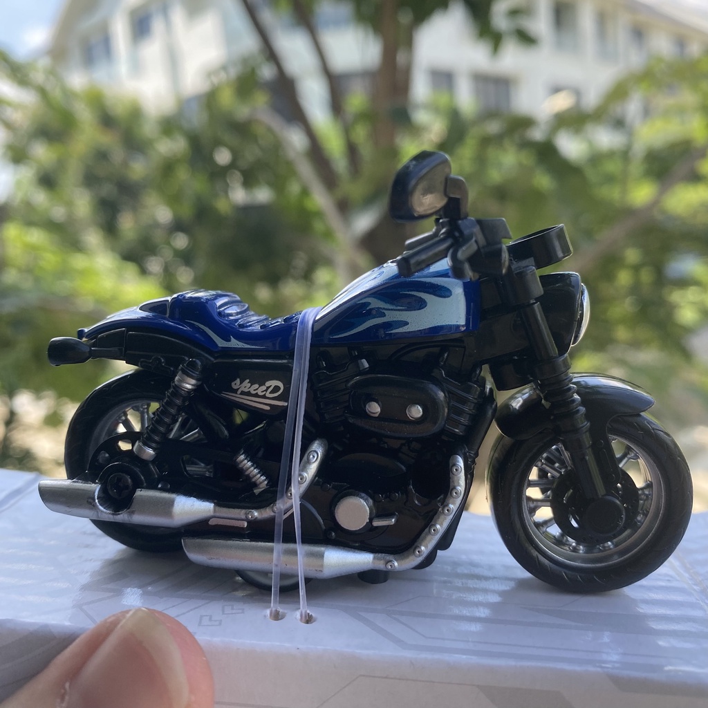 Đồ chơi mô hình xe mô tô Harley Davidson bằng hợp kim và nhựa chạy cót nhiều màu