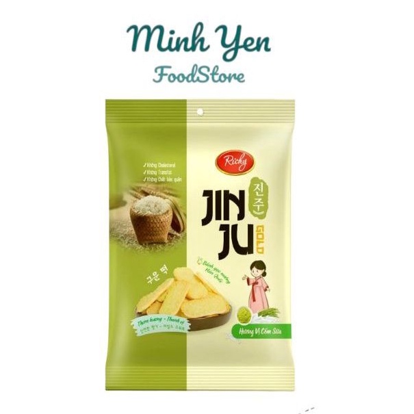 Bánh gạo Jinju hương vị cốm sữa 145gr( 16 gói/1 túi)
