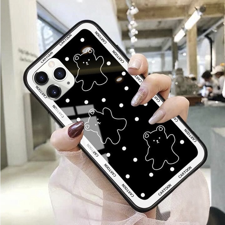Ốp lưng iphone kính gấu selfie case 14plus 14 pro max 13 12 promax 11 mini 6 6s 7 8 plus x xr xs Se