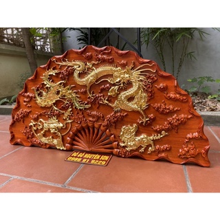Tranh quạt gỗ Tứ Linh