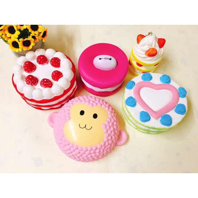 Combo 5 squishy bánh kem chậm tăng