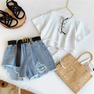 🥰🥰 Set bộ áo thun cotton kèm quần bò cho bé gái