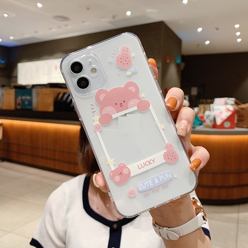 Ốp Đôi Iphone In Hình Gấu Và Thỏ Cho Iphone 13Promax Đến 7Plus-ZUMI STORE