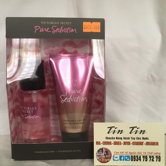 Set Victoria Secret Bomshellgồm : 1 Fragrance Mist 75ml, 1 Fragrance Lotion 100ml.