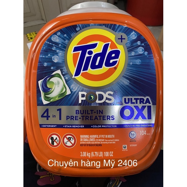 Viên giặt xã Tide Pods 4in1 104 viên 3,08kg
