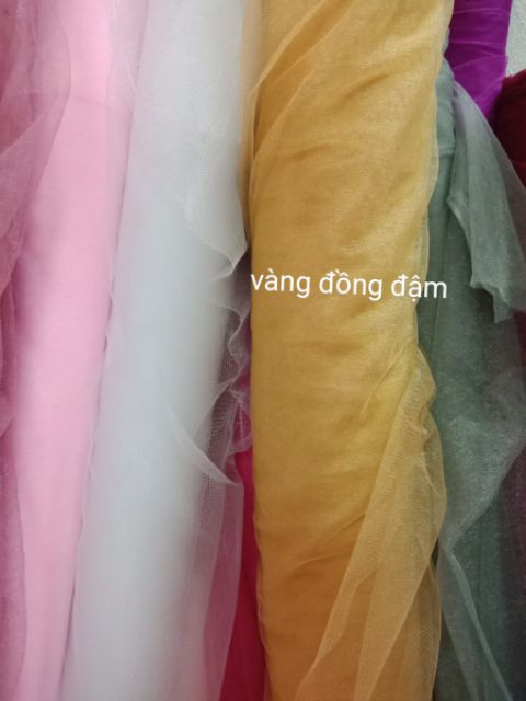 Vải voan lưới ánh nhũ