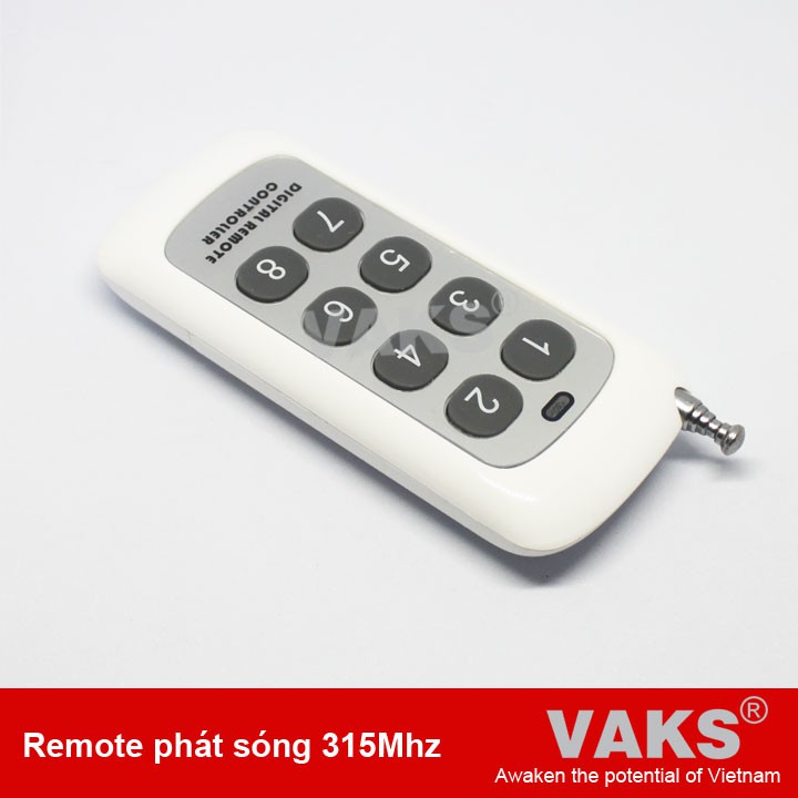 01 cái Remote điều khiển từ xa phát sóng xuyên tường 315Mhz RM03 - loại 8 nút số