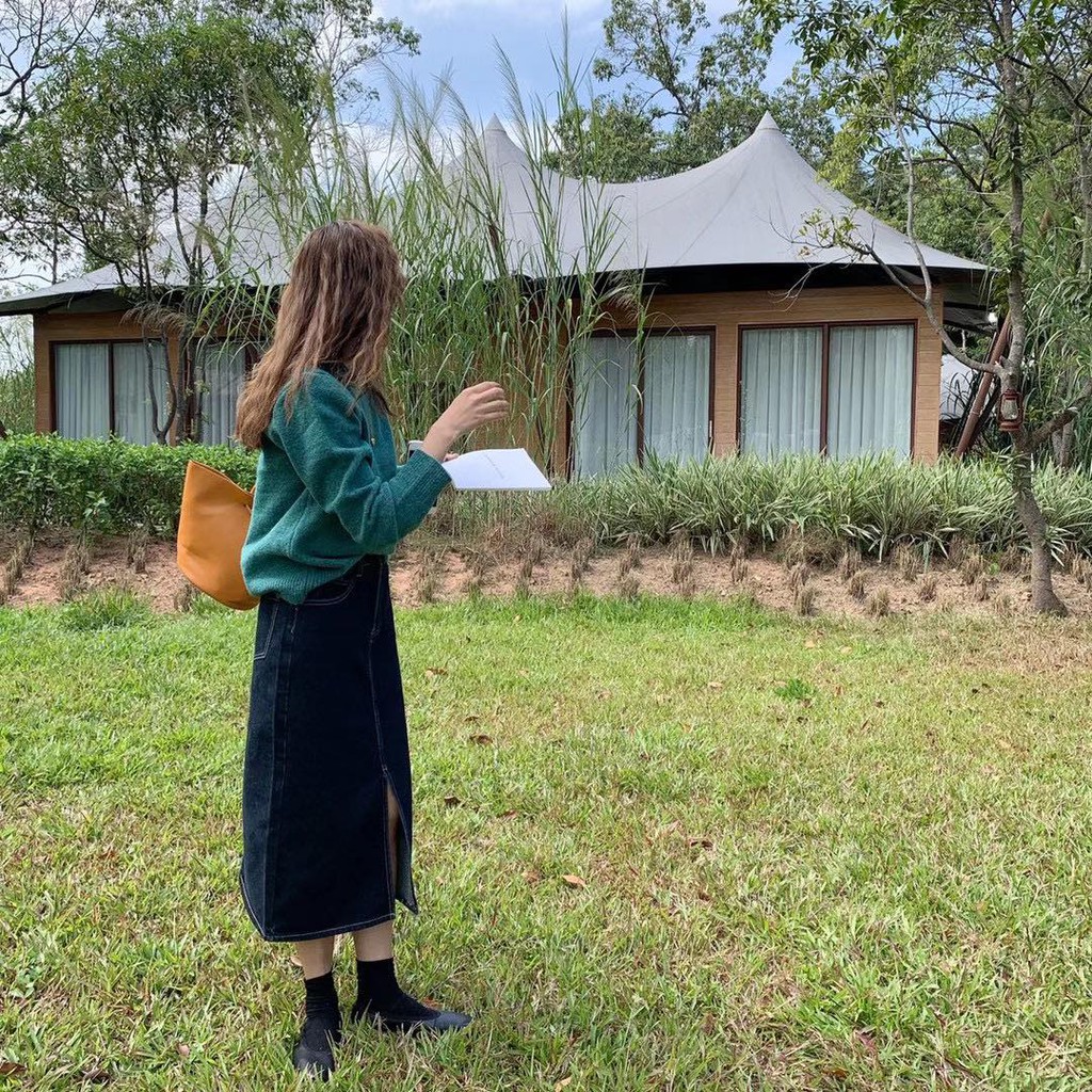 Chân váy jeans dài xẻ _ V0009 | BigBuy360 - bigbuy360.vn