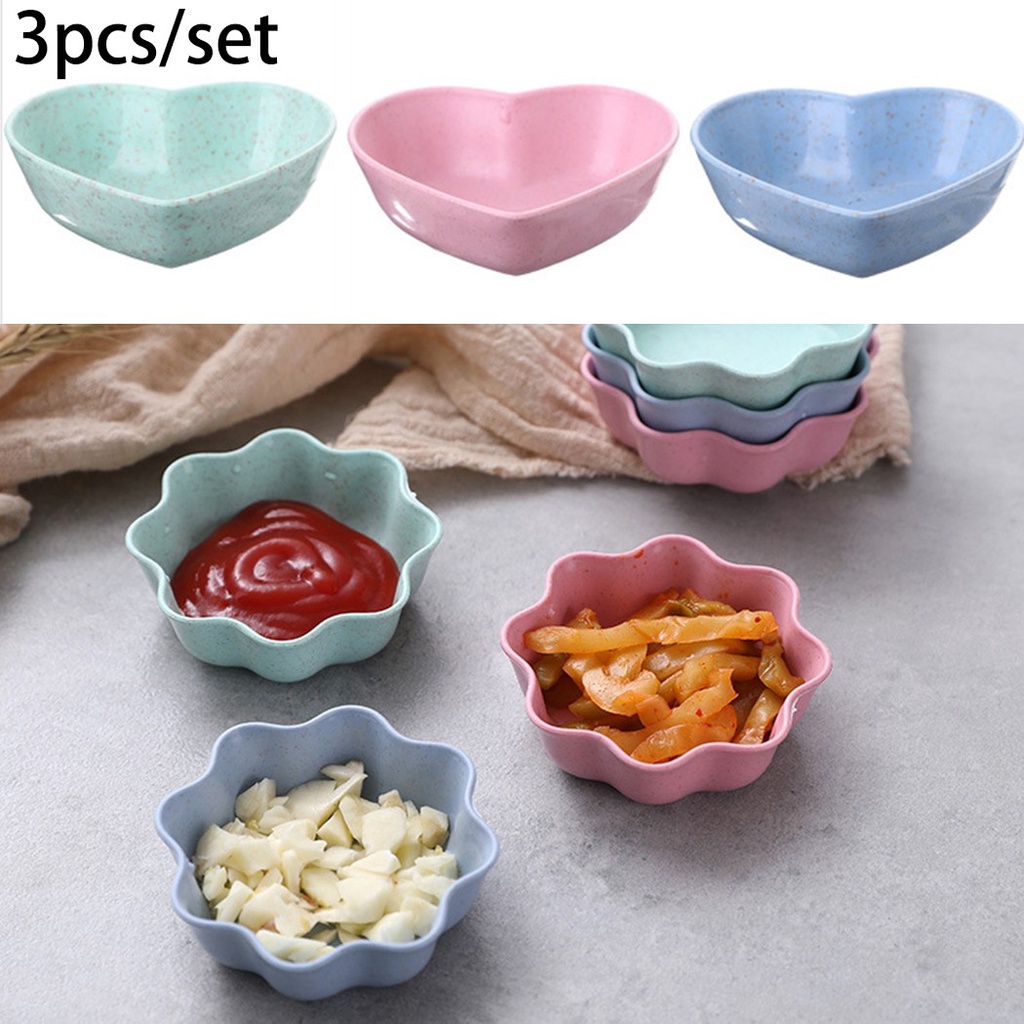 Set 3 Chén Đựng Nước Sốt/Nước Chấm Bằng Lúa Mạch Mini Tiện Dụng Cho Nhà Bếp