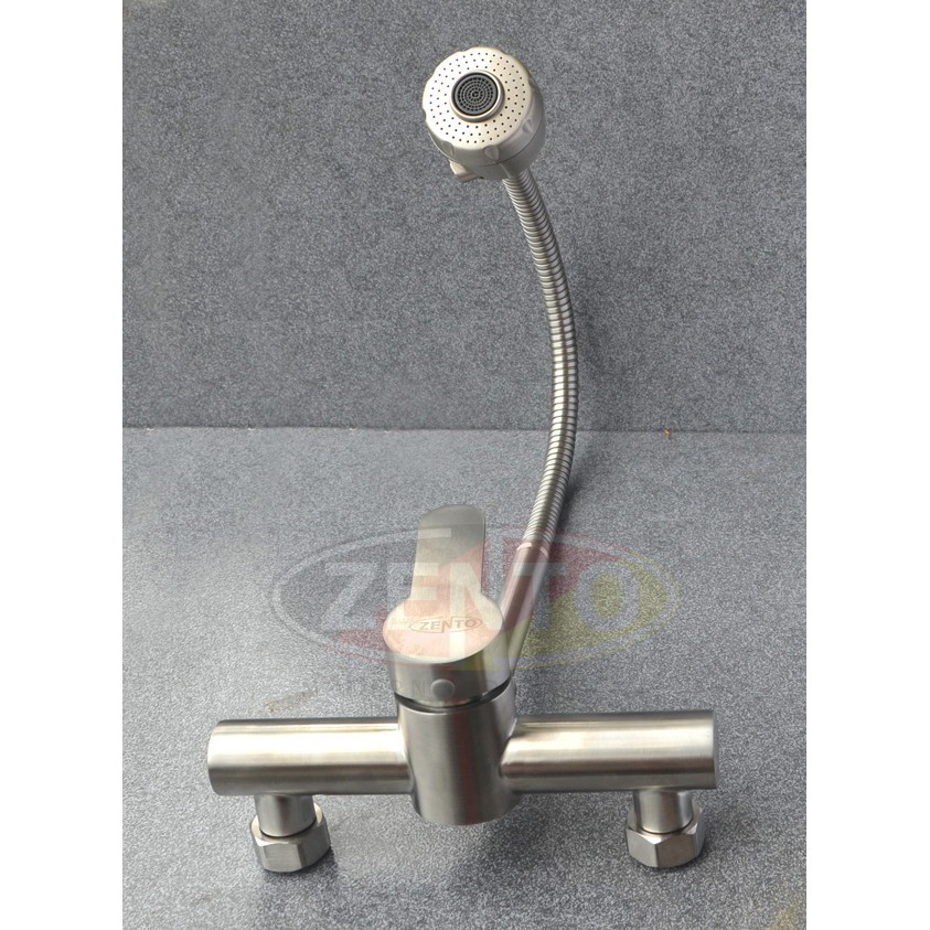 Vòi rửa bát gắn tường nóng lạnh inox304 SUS4651-1