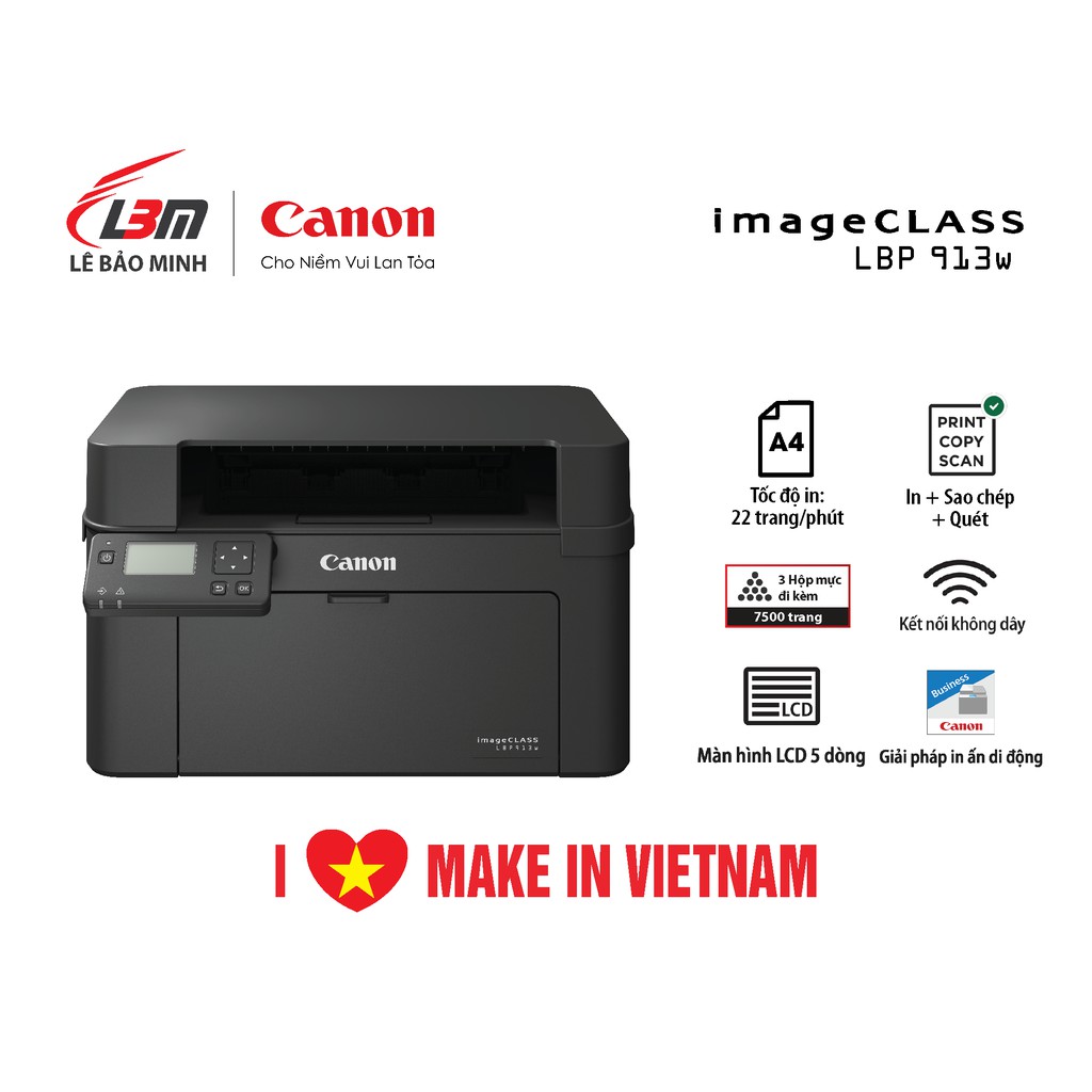 Máy in laser đơn chức năng Canon LBP913w- chính hãng