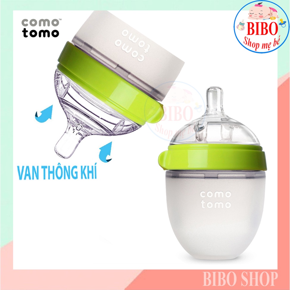 Bình Sữa Comotomo 150ml/250ml Núm Silicon Siêu Mềm - TẶNG KÈM TAY CẦM