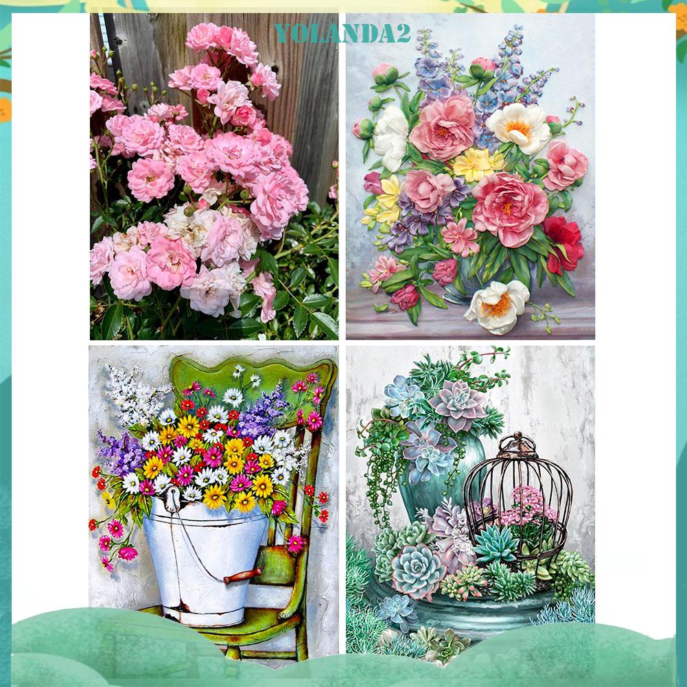 Tranh Thêu Chữ Thập Họa Tiết Hoa 11CT 40x50cm