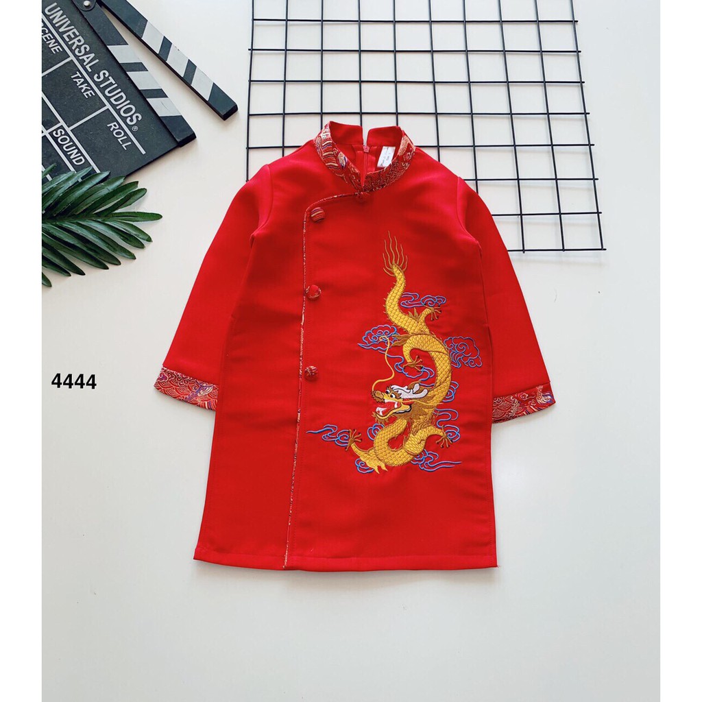 Áo dài bé trai đáp rồng nổi