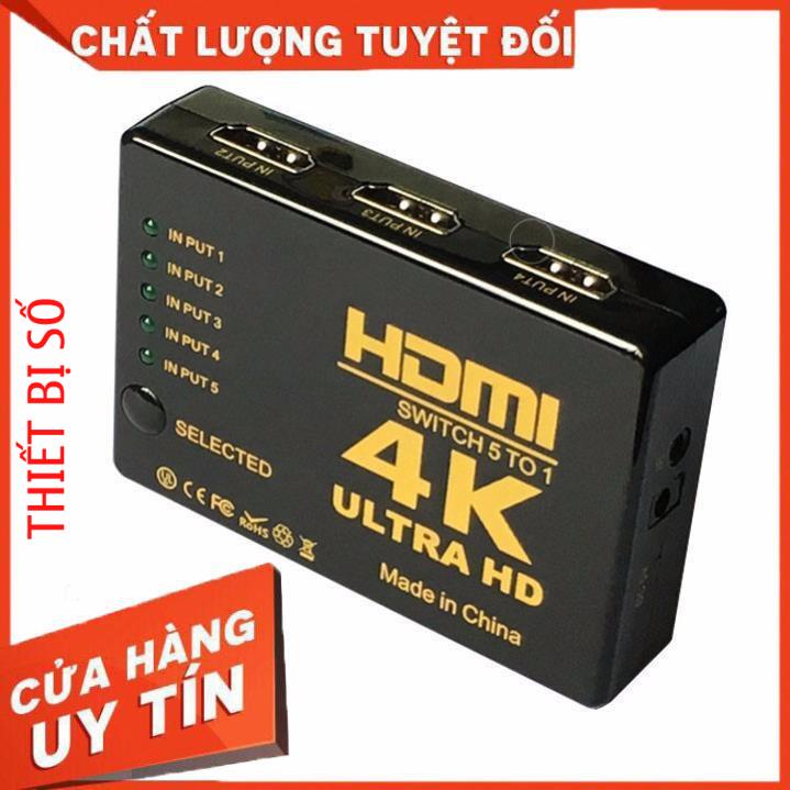 Switch HDMI 4k hỗ trợ từ 3x1 hỗ trợ 3 ngõ vào như DVD, Android box, PC ra 1 cổng HDMI tivi