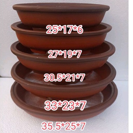 Bộ 5 chậu ovan đất nung