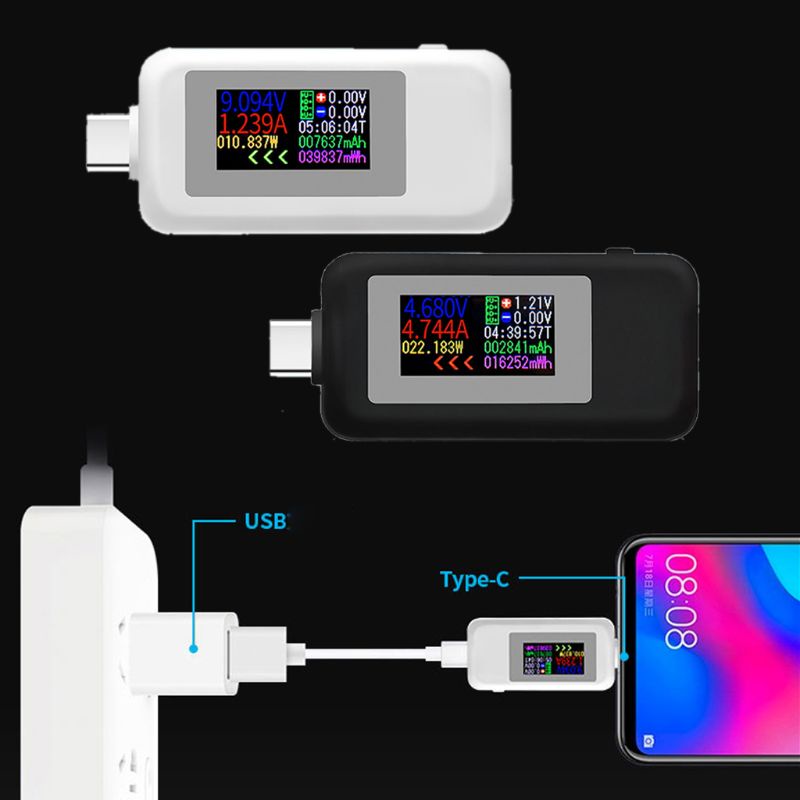 Usb Kiểm Tra Dòng Điện Di Động Godd Kws-1902C Màn Hình Hiển Thị Màu Sắc